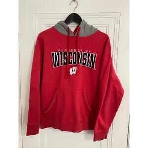 Wisconsin Badgers Stitched Hoodie Sweatshirt Size Large